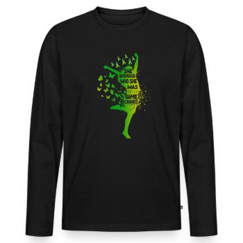 She Remembered Who She Was And The Game Changed - Men's Premium Organic Long Sleeve Shirt - black - Front - Nico (187cm)