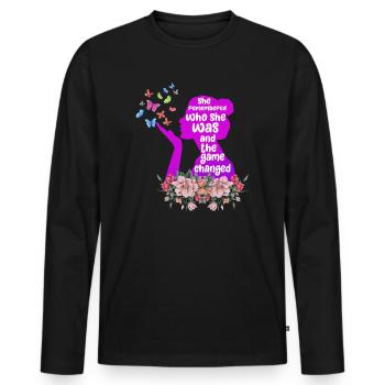 She Remembered Who She Was And The Game Changed - Men's Premium Organic Long Sleeve Shirt - black - Front - Nico (187cm)