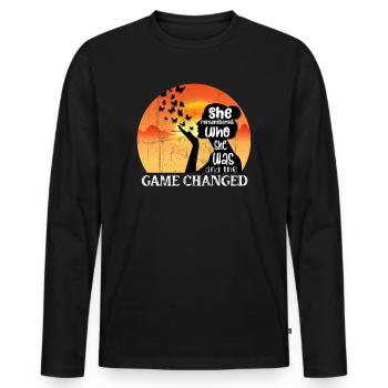She Remembered Who She Was And The Game Changed - Men's Premium Organic Long Sleeve Shirt - black - Front - Nico (187cm)