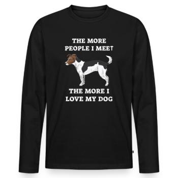 The More People I Meet The More I Like My Dog - Men's Premium Organic Long Sleeve Shirt - black - Front - Nico (187cm)