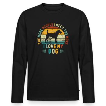 The More People I Meet The More I Like My Dog - Men's Premium Organic Long Sleeve Shirt - black - Front - Nico (187cm)