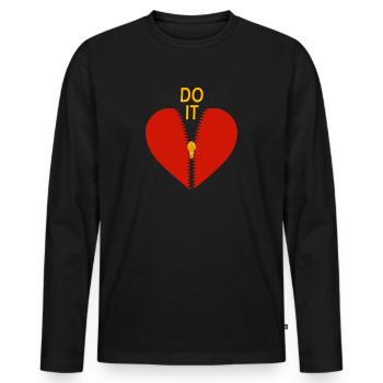 I Survived Open Heart Surgery Warrior Survivor - Men's Premium Organic Long Sleeve Shirt - black - Front - Nico (187cm)