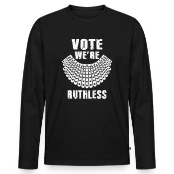 Women's Rights Vote We're Ruthless Human And Women - Men's Premium Organic Long Sleeve Shirt - black - Front - Nico (187cm)