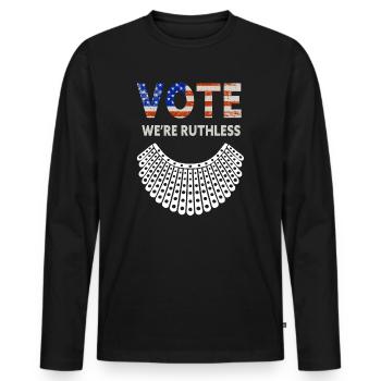 Women's Rights Vote We're Ruthless Human And Women - Men's Premium Organic Long Sleeve Shirt - black - Front - Nico (187cm)