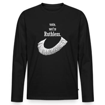 Women's Rights Vote We're Ruthless Human And Women - Men's Premium Organic Long Sleeve Shirt - black - Front - Nico (187cm)