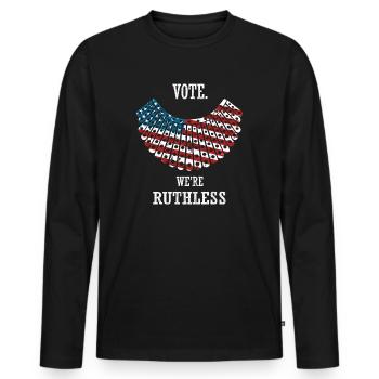 Women's Rights Vote We're Ruthless Human And Women - Men's Premium Organic Long Sleeve Shirt - black - Front - Nico (187cm)