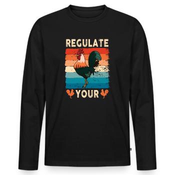 Regulate Your Cock Rooster Pro Choice Feminist - Männer Premium Bio Langarmshirt - Schwarz - Vorne - Nico (187cm)