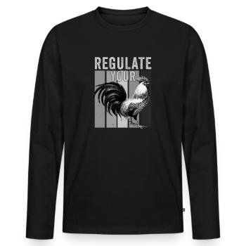 Regulate Your Cock Rooster Pro Choice Feminist - Männer Premium Bio Langarmshirt - Schwarz - Vorne - Nico (187cm)