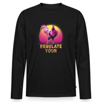 Regulate Your Cock Rooster Pro Choice Feminist - Männer Premium Bio Langarmshirt - Schwarz - Vorne - Nico (187cm)