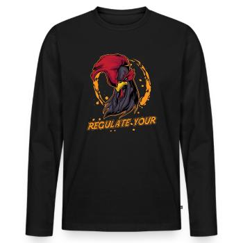 Regulate Your Cock Rooster Pro Choice Feminist - Männer Premium Bio Langarmshirt - Schwarz - Vorne - Nico (187cm)