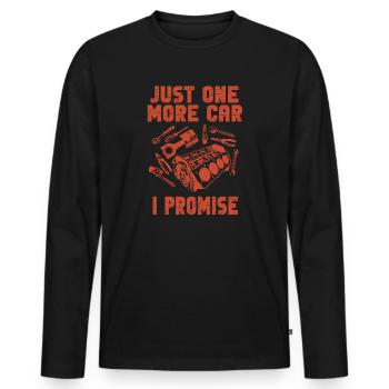 Juste une pièce de voiture de plus que je promets - T-shirt manches longues Premium bio Homme - noir - Devant - Nico (187cm)