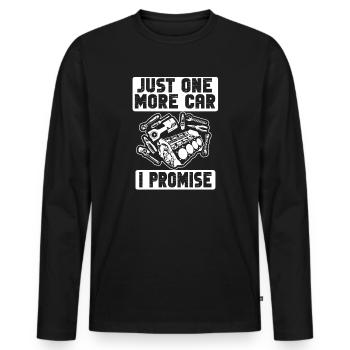 Juste une pièce de voiture de plus que je promets - T-shirt manches longues Premium bio Homme - noir - Devant - Nico (187cm)