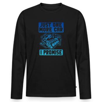 Juste une pièce de voiture de plus que je promets - T-shirt manches longues Premium bio Homme - noir - Devant - Nico (187cm)