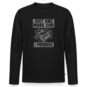 Juste une pièce de voiture de plus que je promets - T-shirt manches longues Premium bio Homme - noir - Devant - Nico (187cm)