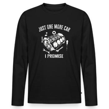 Juste une pièce de voiture de plus que je promets - T-shirt manches longues Premium bio Homme - noir - Devant - Nico (187cm)