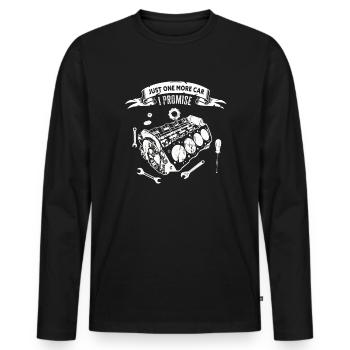 Juste une pièce de voiture de plus que je promets - T-shirt manches longues Premium bio Homme - noir - Devant - Nico (187cm)