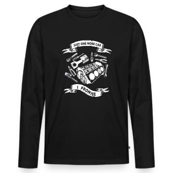 Juste une pièce de voiture de plus que je promets - T-shirt manches longues Premium bio Homme - noir - Devant - Nico (187cm)