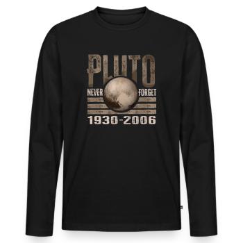 N’oubliez jamais Pluto Design Retro Style Funny Space - T-shirt manches longues Premium bio Homme - noir - Devant - Nico (187cm)
