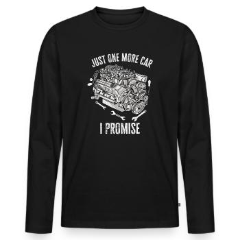 Juste une pièce de voiture de plus que je promets - T-shirt manches longues Premium bio Homme - noir - Devant - Nico (187cm)