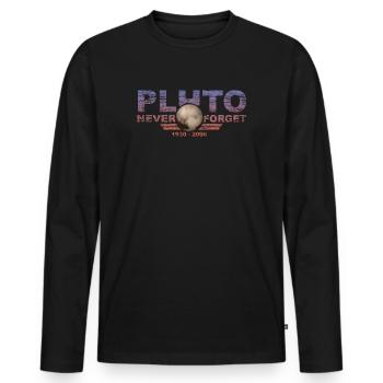 N’oubliez jamais Pluto Design Retro Style Funny Space - T-shirt manches longues Premium bio Homme - noir - Devant - Nico (187cm)