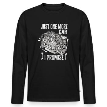 Juste une pièce de voiture de plus que je promets - T-shirt manches longues Premium bio Homme - noir - Devant - Nico (187cm)