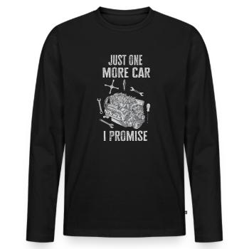 Juste une pièce de voiture de plus que je promets - T-shirt manches longues Premium bio Homme - noir - Devant - Nico (187cm)