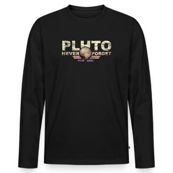 N’oubliez jamais Pluto Design Retro Style Funny Space - T-shirt manches longues Premium bio Homme - noir - Devant - Nico (187cm)