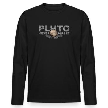 N’oubliez jamais Pluto Design Retro Style Funny Space - T-shirt manches longues Premium bio Homme - noir - Devant - Nico (187cm)