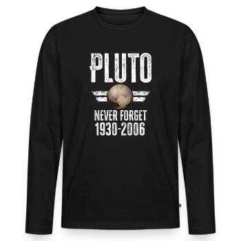 N’oubliez jamais Pluto Design Retro Style Funny Space - T-shirt manches longues Premium bio Homme - noir - Devant - Nico (187cm)