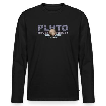 N’oubliez jamais Pluto Design Retro Style Funny Space - T-shirt manches longues Premium bio Homme - noir - Devant - Nico (187cm)