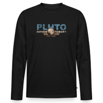 N’oubliez jamais Pluto Design Retro Style Funny Space - T-shirt manches longues Premium bio Homme - noir - Devant - Nico (187cm)
