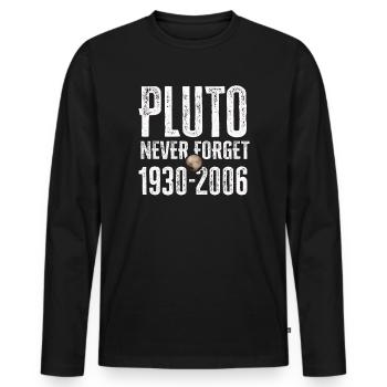 N’oubliez jamais Pluto Design Retro Style Funny Space - T-shirt manches longues Premium bio Homme - noir - Devant - Nico (187cm)