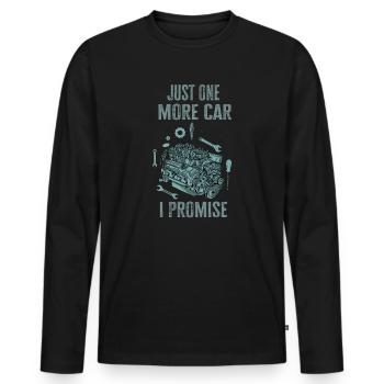 Juste une pièce de voiture de plus que je promets - T-shirt manches longues Premium bio Homme - noir - Devant - Nico (187cm)