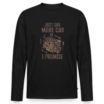 Juste une pièce de voiture de plus que je promets - T-shirt manches longues Premium bio Homme - noir - Devant - Nico (187cm)