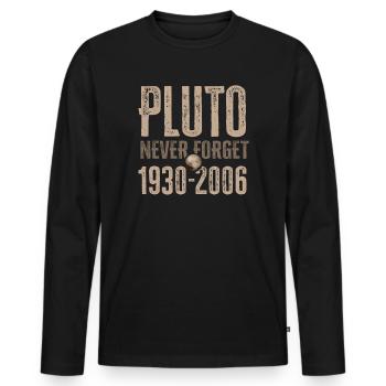 N’oubliez jamais Pluto Design Retro Style Funny Space - T-shirt manches longues Premium bio Homme - noir - Devant - Nico (187cm)
