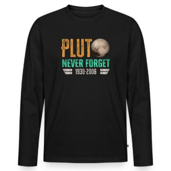 N’oubliez jamais Pluto Design Retro Style Funny Space - T-shirt manches longues Premium bio Homme - noir - Devant - Nico (187cm)