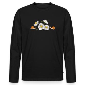 Marguerites Daisy Summer Daisies Flower Garden - Men's Premium Organic Long Sleeve Shirt - black - Front - Nico (187cm)