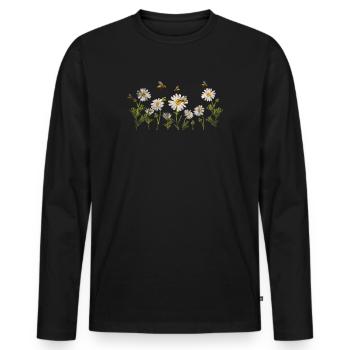 Marguerites Daisy Summer Daisies Flower Garden - Männer Premium Bio Langarmshirt - Schwarz - Vorne - Nico (187cm)