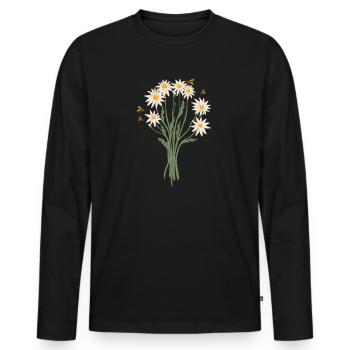 Marguerites Daisy Summer Daisies Flower Garden - Männer Premium Bio Langarmshirt - Schwarz - Vorne - Nico (187cm)
