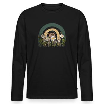 Marguerites Daisy Summer Daisies Flower Garden - Männer Premium Bio Langarmshirt - Schwarz - Vorne - Nico (187cm)