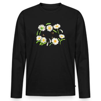 Marguerites Daisy Summer Daisies Flower Garden - Men's Premium Organic Long Sleeve Shirt - black - Front - Nico (187cm)
