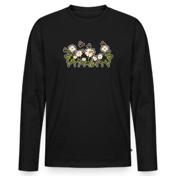 Marguerites Daisy Summer Daisies Flower Garden - Männer Premium Bio Langarmshirt - Schwarz - Vorne - Nico (187cm)