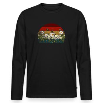 Marguerites Daisy Summer Daisies Flower Garden - Men's Premium Organic Long Sleeve Shirt - black - Front - Nico (187cm)