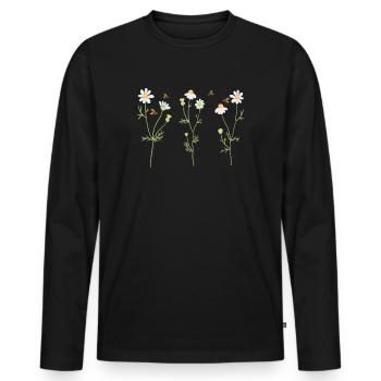 Marguerites Daisy Summer Daisies Flower Garden - Männer Premium Bio Langarmshirt - Schwarz - Vorne - Nico (187cm)