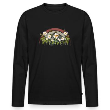 Marguerites Daisy Summer Daisies Flower Garden - Men's Premium Organic Long Sleeve Shirt - black - Front - Nico (187cm)