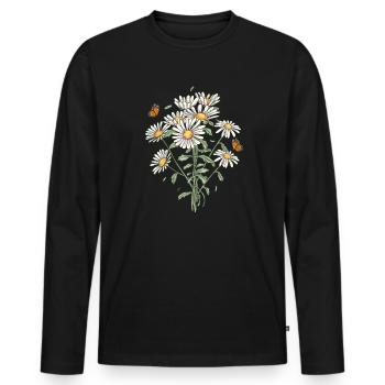 Marguerites Daisy Summer Daisies Flower Garden - Männer Premium Bio Langarmshirt - Schwarz - Vorne - Nico (187cm)