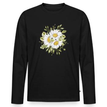 Marguerites Daisy Summer Daisies Flower Garden - Männer Premium Bio Langarmshirt - Schwarz - Vorne - Nico (187cm)