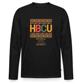 Historical Black College University - Männer Premium Bio Langarmshirt - Schwarz - Vorne - Nico (187cm)