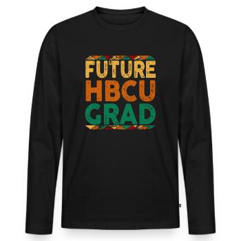 Historical Black College University - Männer Premium Bio Langarmshirt - Schwarz - Vorne - Nico (187cm)