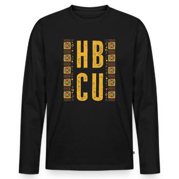 Historical Black College University - Männer Premium Bio Langarmshirt - Schwarz - Vorne - Nico (187cm)